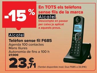 Carrefour Alcatel teléfono inalámbrico f685 oferta