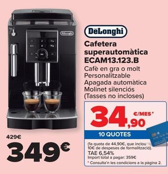 Carrefour Delonghi cafetera superautomática ecam13.123.b oferta