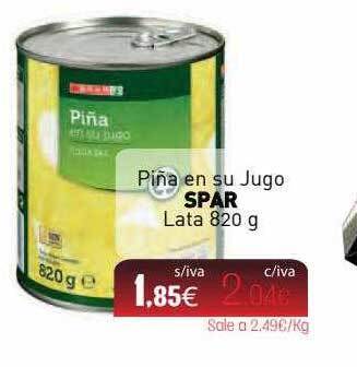 Cuevas Cash Piña En Su Jugo Spar Lata oferta
