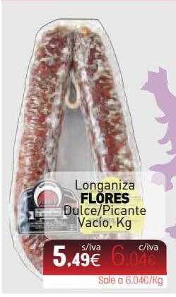 Cuevas Cash Longaniza Flores Dulce-picante Vacío Kg oferta