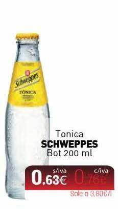 Cuevas Cash Tonica Schweppes Bot oferta