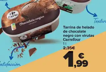 Carrefour Tarrina de helado de chocolate negro con virutas carrefour oferta