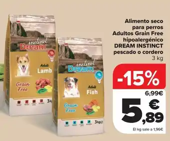 Carrefour Alimento seco para perros adultos grain free hipoalergenico dream instinct oferta