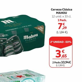 Alcampo Cerveza clásica MAHOU oferta