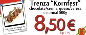 Hiper Usera Kornfest Trenza Chocolate / Crema, Queso / Cereza o Normal 500 g oferta