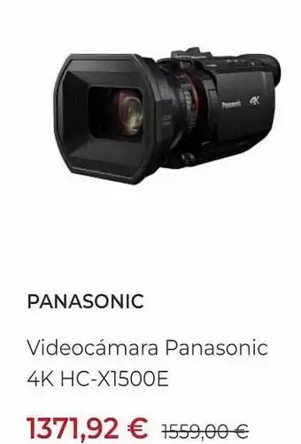 Visanta Panasonic Videocámara Panasonic 4k Hc-x1500e oferta