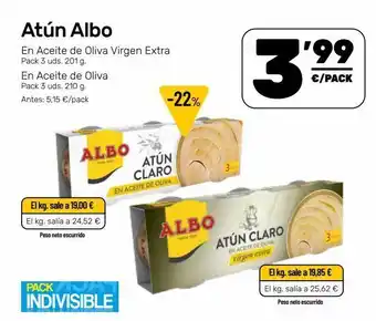 AhorraMas Atún en aceite de oliva albo oferta