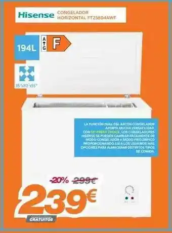 Pascual Martí Hisense Congelador Horizontal Ft258d4awf oferta