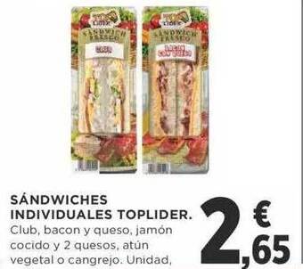 Supercor Sándwiches Individuales Toplider oferta