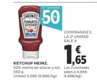 Supercor 2a Unidad -50% Ketchup Heinz oferta