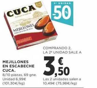 Supercor 2a Unidad -50% Mejillones En Escabeche Cuca oferta