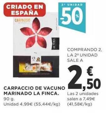 Supercor 2a Unidad -50% Carpaccio De Vacuno Marinado La Finca oferta