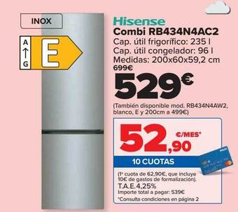 Carrefour Hisense Combi Rb434n4ac2 oferta