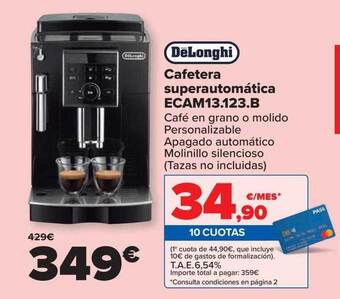 Carrefour Delonghi Cafetera Superautomática Ecam13.123.b oferta