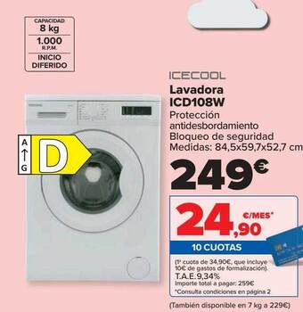 Carrefour Icecool Lavadora Icd108w oferta
