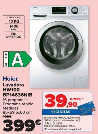 Carrefour Haier Lavadora Hw100 Bp14636nib oferta