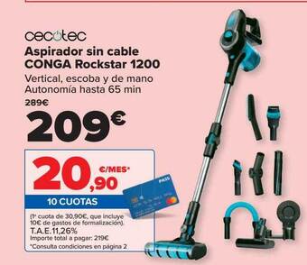 Carrefour Cecotec Aspirador Sin Cable Conga Rockstar 1200 oferta