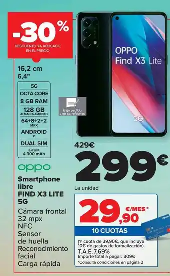 Carrefour Oppo Smartphone Libre Find X3 Lite 5g oferta