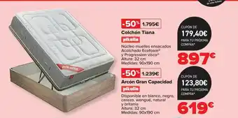 Carrefour Colchón Tiana Arcón Gran Capacidad Pikolin oferta