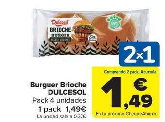 Carrefour Burguer Brioche Dulcesol oferta