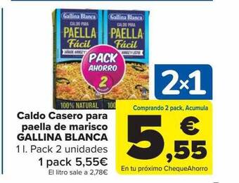Carrefour Caldo Casero Para Paella De Marisco Gallina Blanca oferta