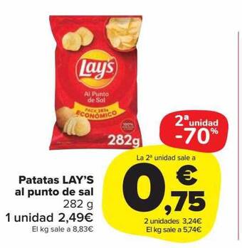 Carrefour Market Patatas Lay's Al Punto De Sal oferta