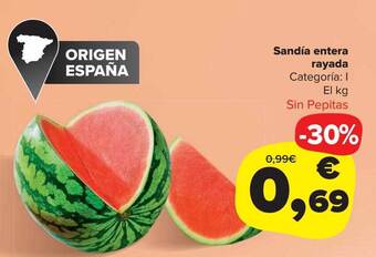 Carrefour Market Sandía Entera Rayada oferta