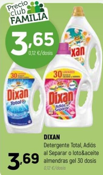 Coviran Dixan Detergente Total,Adiós al Separar o loto&aceite almendras gel 30 dosis oferta