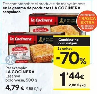 Caprabo Lasaña la cocinera oferta