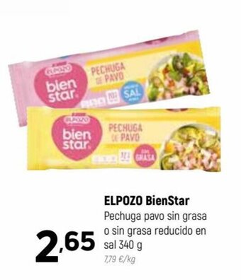 Coviran Elpozo BienStar Pechuga pavo sin grasa o sin grasa reducido en sal 340 g oferta