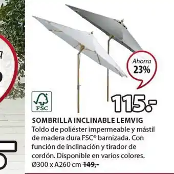 JYSK Sombrilla inclinable oferta