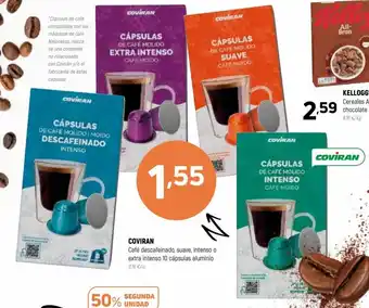 Coviran Coviran Café descafeinado, suave, intenso o extra intenso 10 cáípsulas aluminio oferta