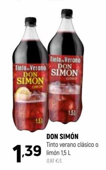 Coviran Don Simón Tinto verano clásico o limón 1,5 L oferta