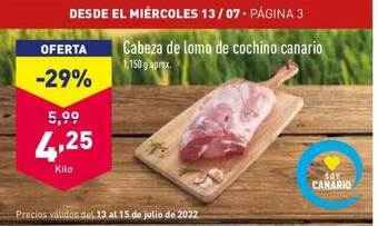 ALDI Cabeza De Lomo De Cochino Canario oferta