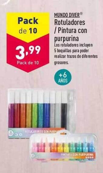 ALDI Rotuladores - Pintura Con Purpurina oferta