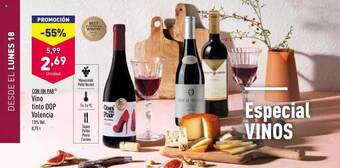 ALDI Con Un Par Vino Tinto Dop Valencia oferta