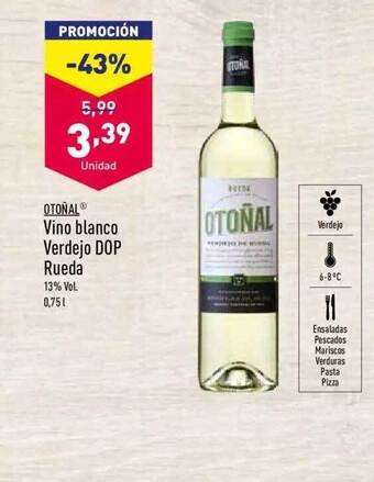 ALDI Otoñal Vino Blanco Verdejo Dop Rueda oferta