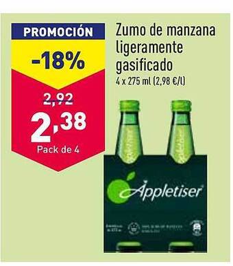 ALDI Zumo De Manzana Ligeramente Gasificado oferta
