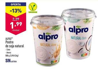 ALDI Postre De Soja Natural oferta