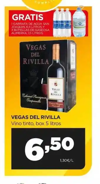 Alimerka Vegas Del Rivilla Vino Tinto Box 5 Litros oferta