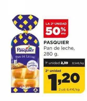 Alimerka La 2a Unidad 50% Dto Pasquier Pan De Leche oferta