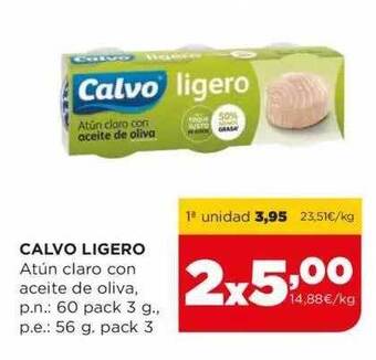 Alimerka Calvo Ligero Atún Claro Con Aceite De Oliva oferta