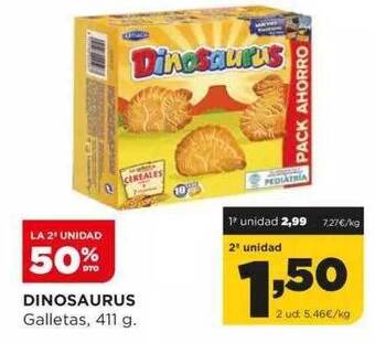Alimerka La 2a Unidad 50% Dto Dinosaurus Galletas oferta