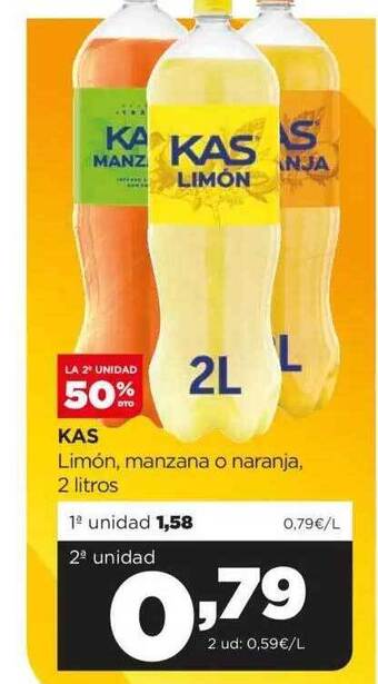 Alimerka La 2a Unidad 50% Dto Kas Limón Manzana O Naranja oferta