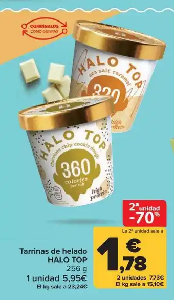 Carrefour 2a Unitad -70% Tarrinas De Helado Halo Top oferta