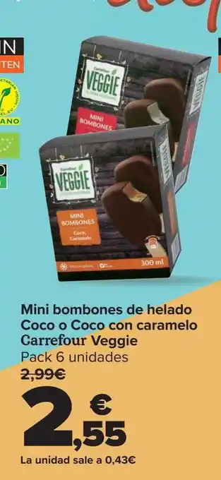 Carrefour Mini Bombones De Helado Coco O Coco Caramelo Carrefour Veggie Pack 6 Unidades oferta