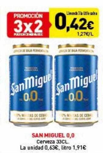 Hiperber San Miguel 0,0 Cerveza oferta