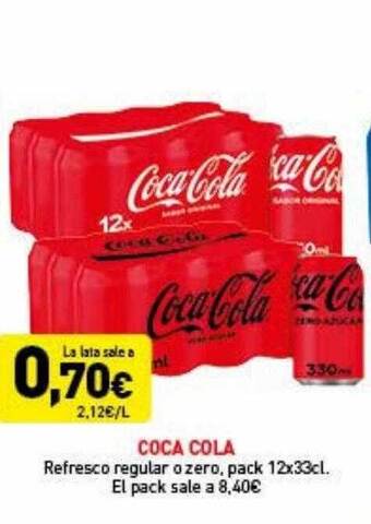 Hiperber Coca Cola Refresco Regular O Zero Pack 12 oferta