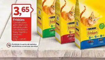 Suma Supermercados Friskies Comida Para Gato Atún Con Verudras Pollo Con Verduras O Buey Higado Y Verduras oferta