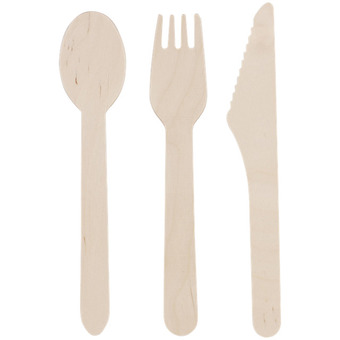 Action Juego de cubiertos de madera oferta